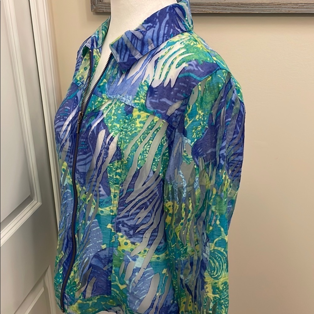 Coldwater Creek Women’s Cover up Top 3/4 sleeves Zipper 12 - Picture 10 of 16
